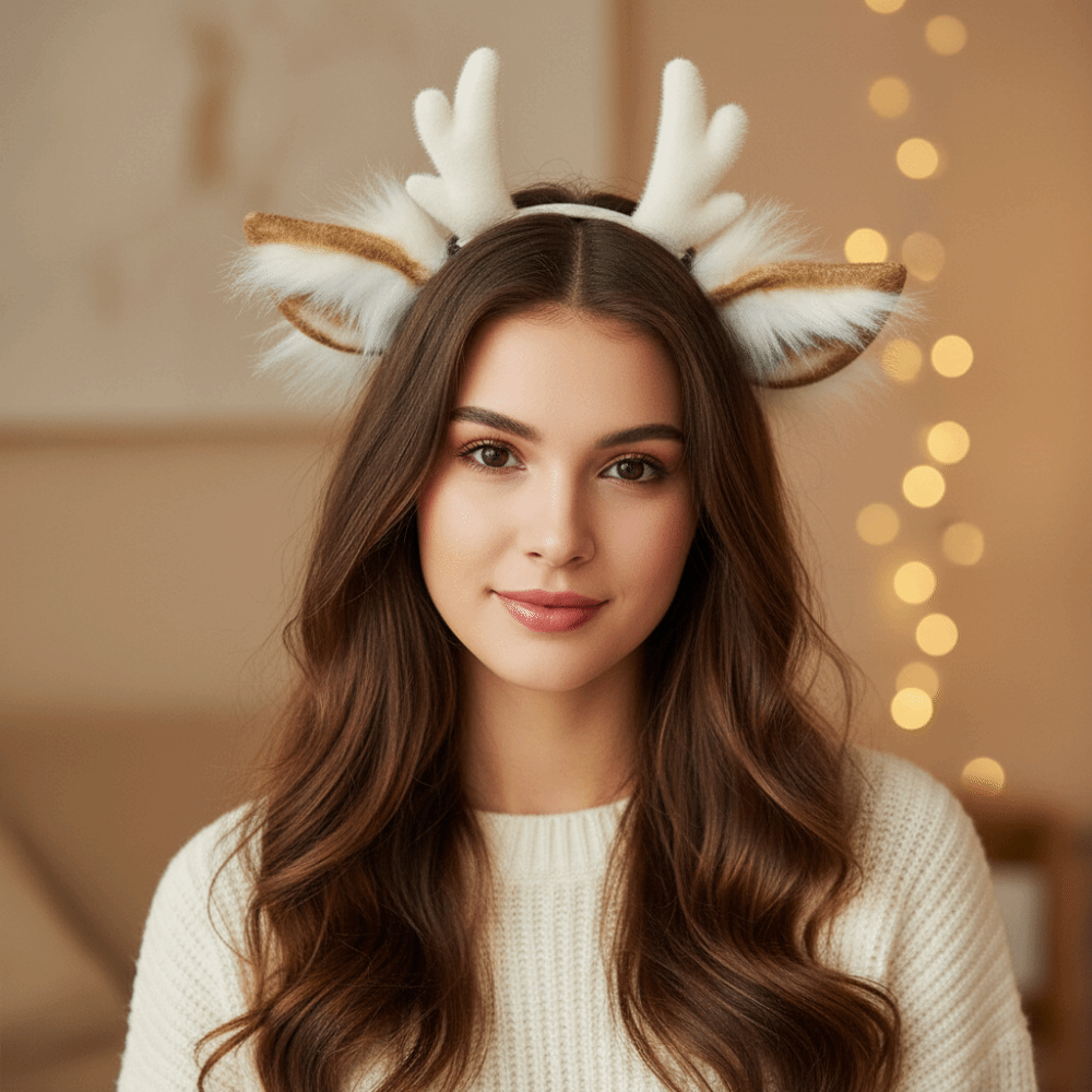 Reindeer Antlers Headband - Tiara de Chifres de Rena Feita