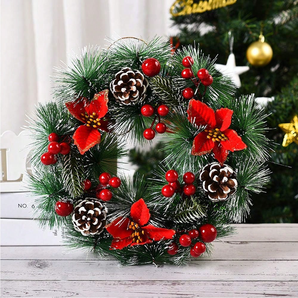 Christmas Wreath Fake - 1 peça de guirlanda de Natal
