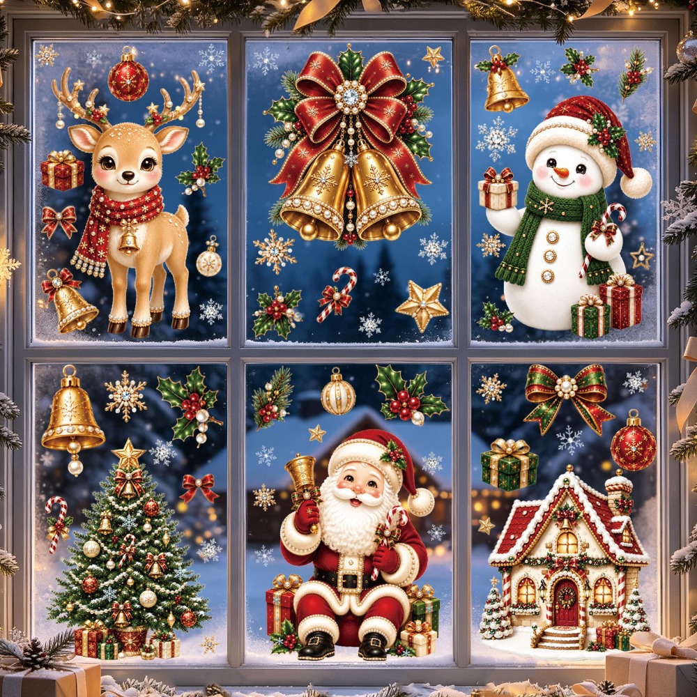 Snowflake Window Decal - Adesivos de Natal 2027 para Janelas,