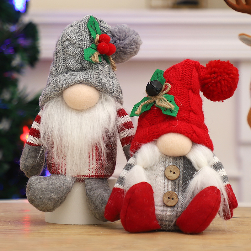Santa Hat Plush - 2 Peças de Bonecos de Gnomo