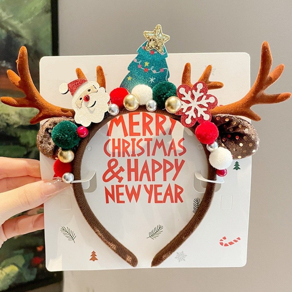 Tiara de Veludo Vermelho com C - Reindeer Antlers Headband avaliação e preço