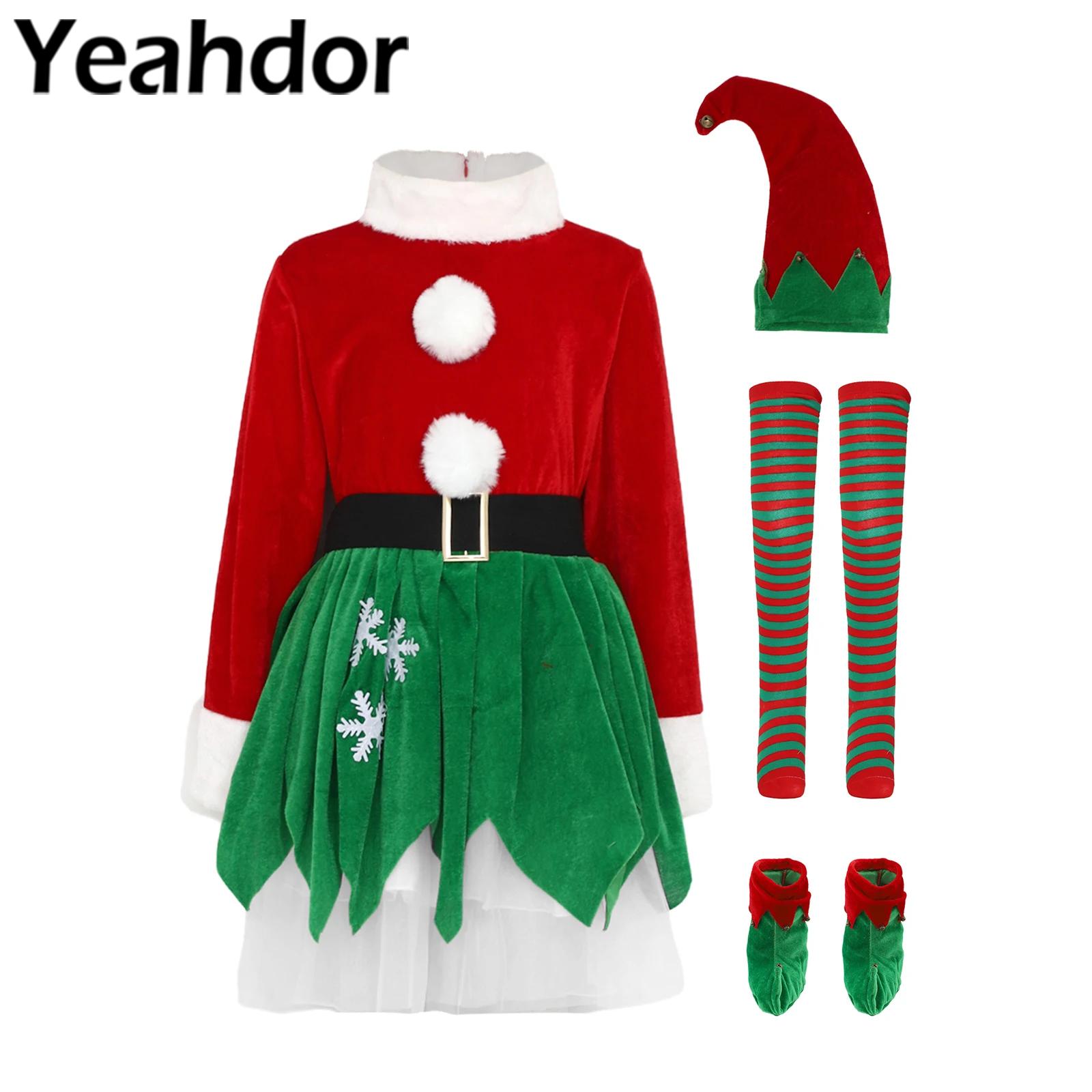 Crianças meninas natal elfo tr - Elf Costume Christmas avaliação e preço