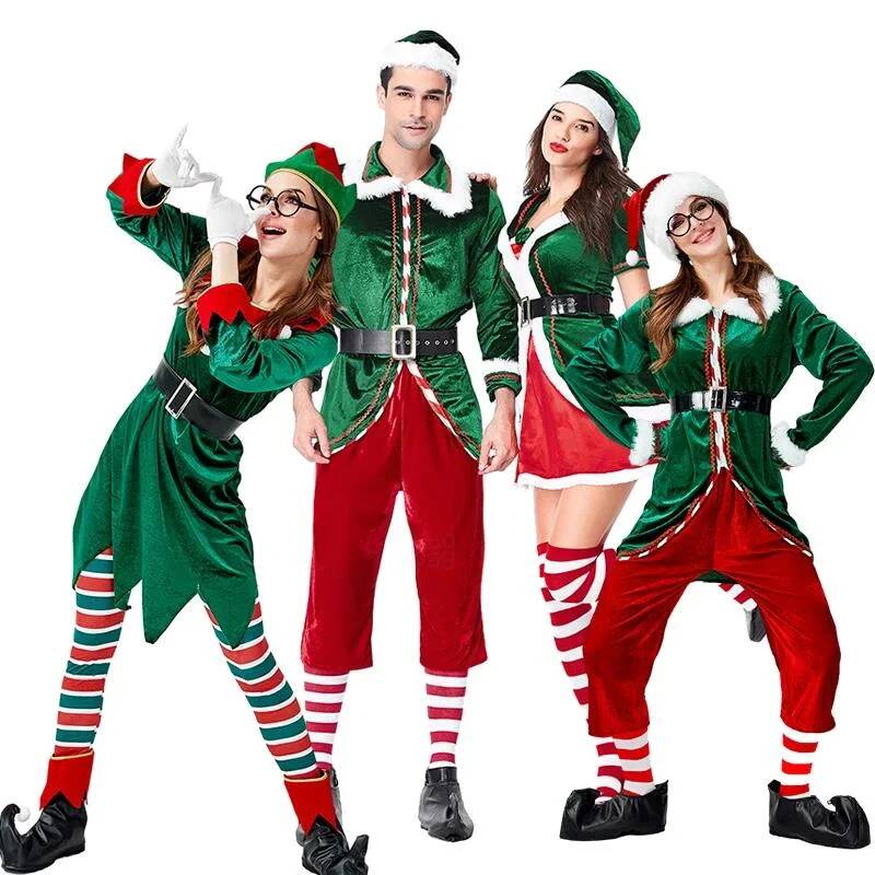 Fantasia de Cosplay de Papai N - Elf Costume Christmas avaliação e preço