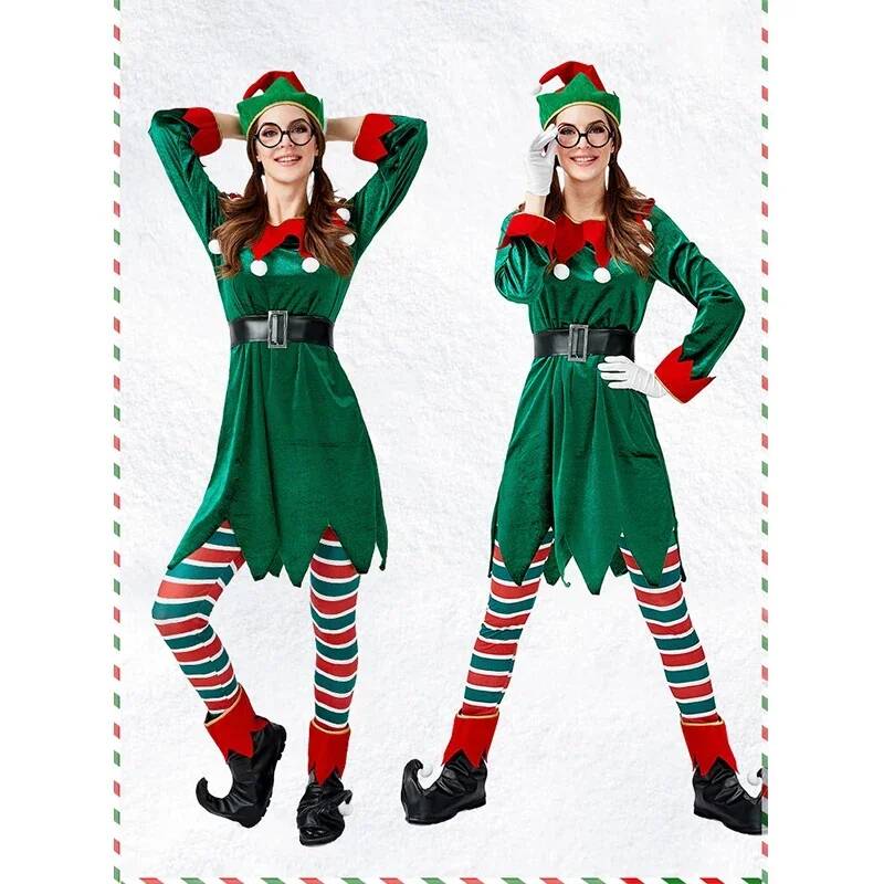 Fantasia de Cosplay de Papai N - Elf Costume Christmas avaliação e preço
