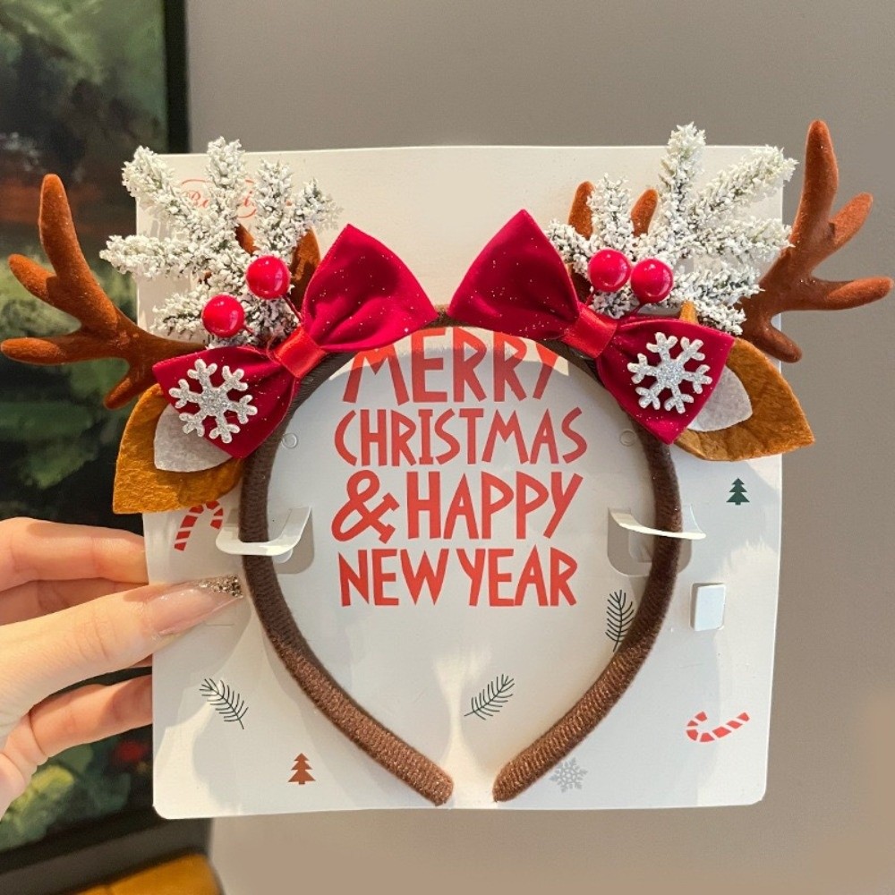 Tiara Simples de Veludo Vermel - Reindeer Antlers Headband avaliação e preço