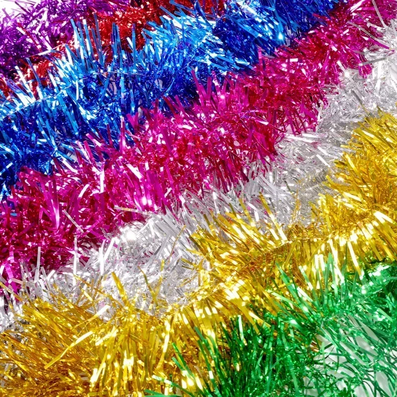 Fita de Natal Colorida de 1,5/ - Tinsel Garland Decoration avaliação e preço