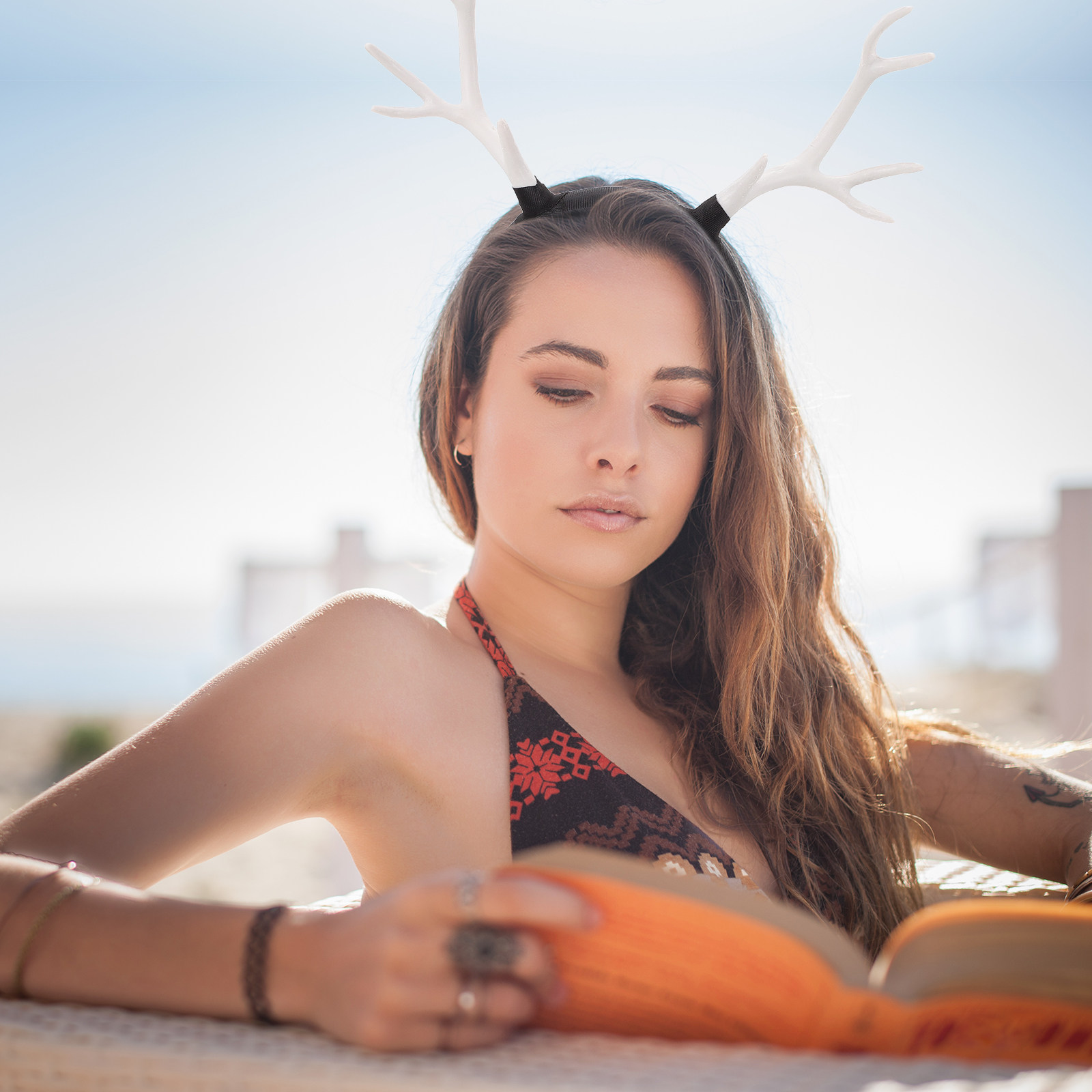 1 peça de tiara de chifres de  - Reindeer Antlers Headband avaliação e preço